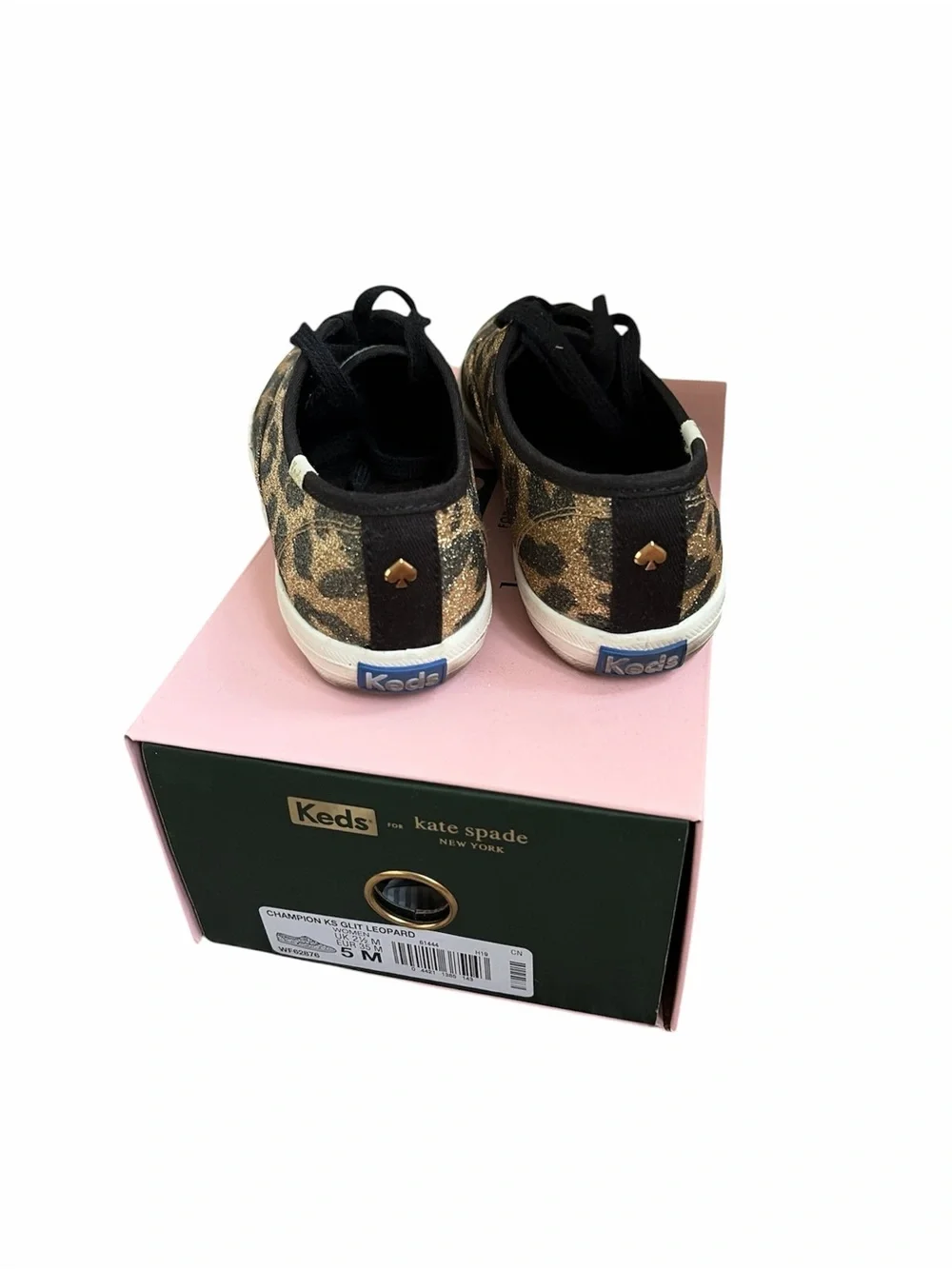 Keds x Kate Spade New York Champion Leopard Glitter Sneakers sz 5